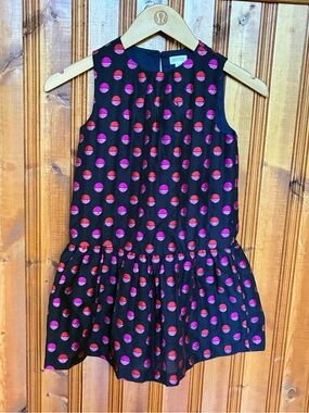 Gymboree Black Sleeveless Dress with Pink & Red Dot Print